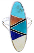 Genuine Sterling Silver Multicolor Jewelry Ring Size 5-1/2 YX33831